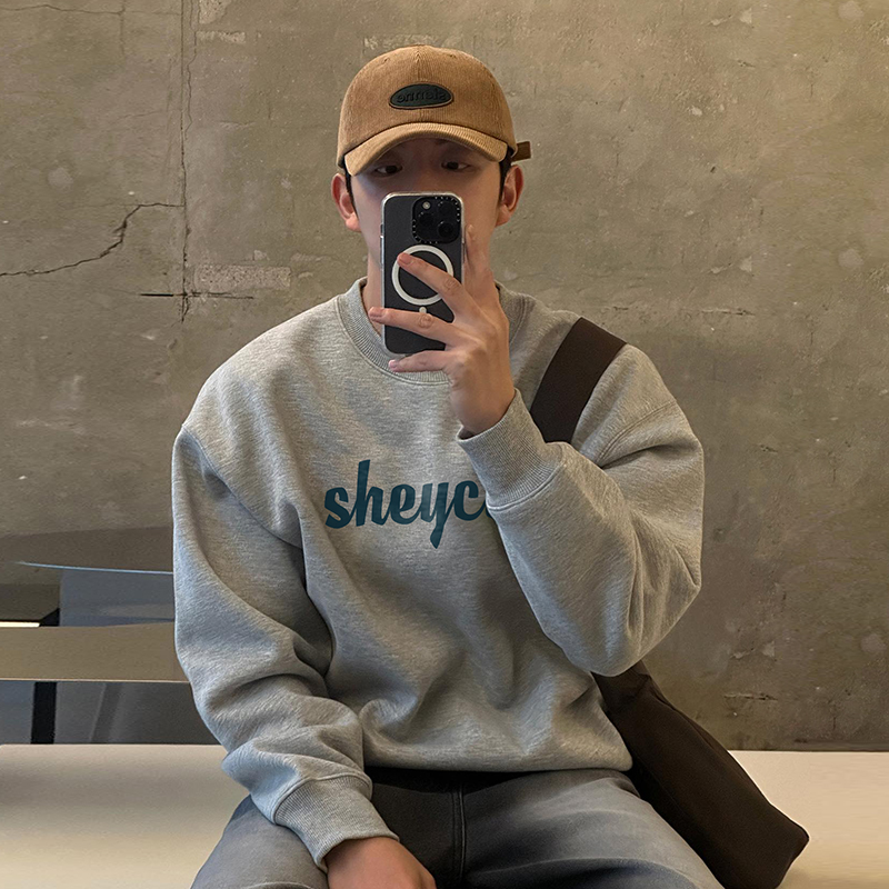 重磅男款美式复古圆领卫衣