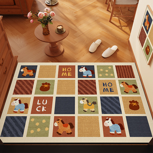 美式马年入户门地垫进门pvc地毯可擦免洗皮革脚垫玄关门口耐脏垫