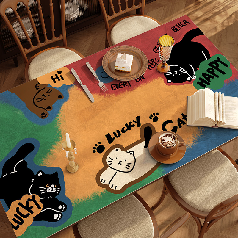 美式复古卡通桌布防水防油防烫免洗餐桌垫茶几台布pvc桌面保护垫
