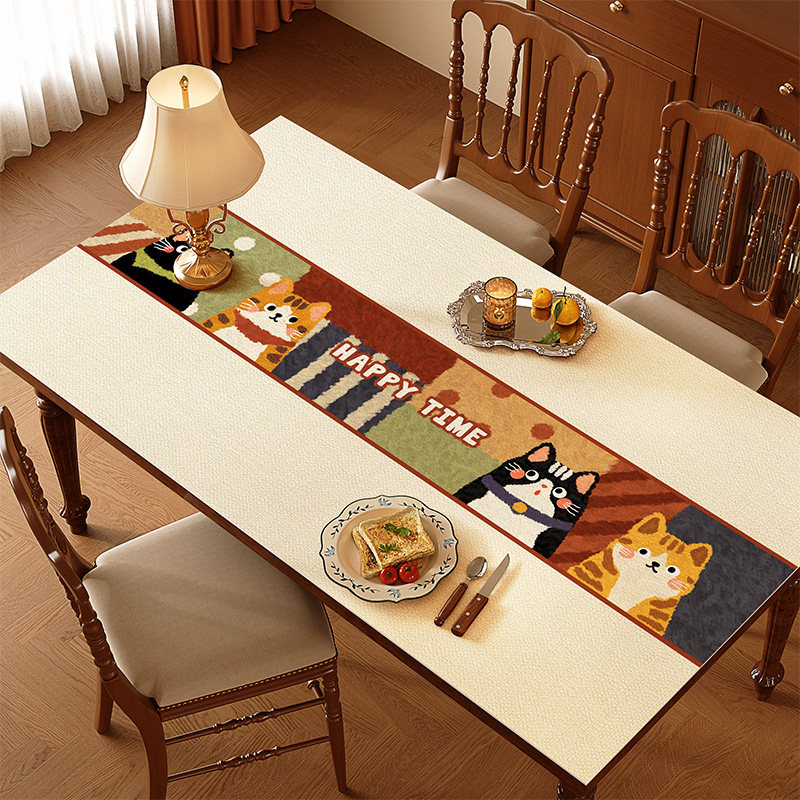 美式动物桌布免洗防水防油防烫pvc高级感餐桌垫茶几垫桌面保护垫,居家布艺,桌布,淘宝优惠券,粉丝福利购,淘宝优惠卷