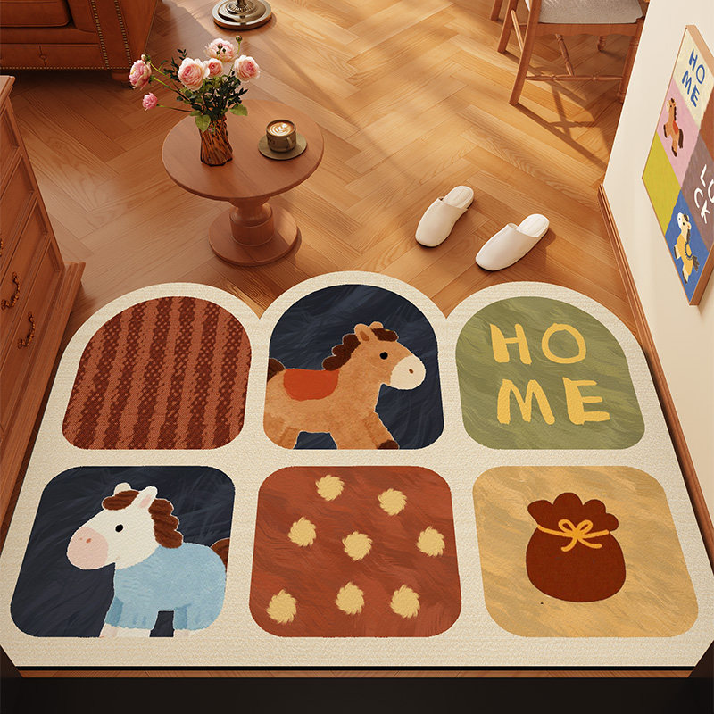 美式马年入户门地垫进门pvc可擦免洗脚垫玄关门口耐脏防滑地毯,居家布艺,入户地垫,淘宝优惠券,粉丝福利购,淘宝优惠卷