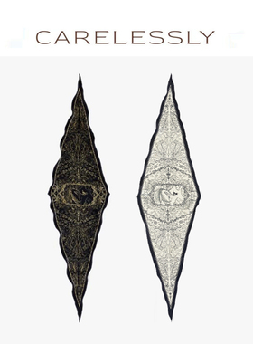 CARELESSLY 巴音天鹅 原创桑蚕真丝菱形丝巾发带领巾明星蒋芸同款