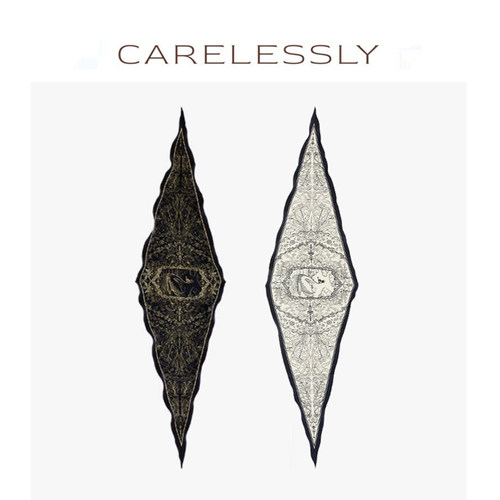 CARELESSLY双面印花天鹅丝巾男女