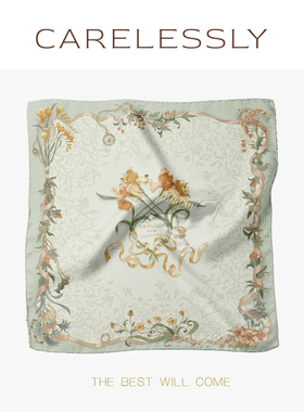 CARELESSLY 礼物 原创桑蚕真丝大方巾高端百搭围巾丝巾披肩秋冬女