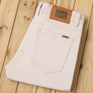 FH卡其色男士牛仔裤春季百搭潮牌2026高端弹力修身小直筒休闲长款