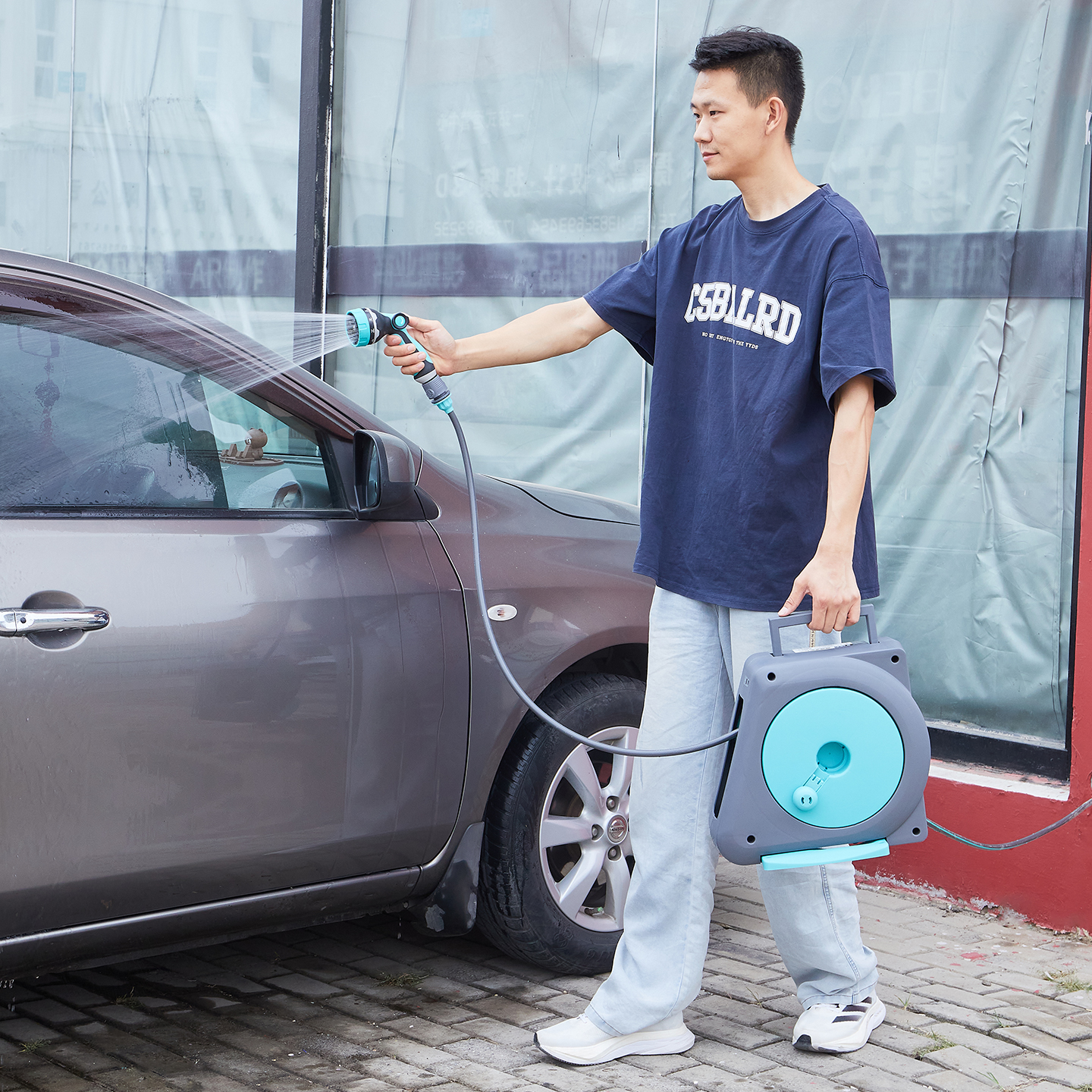 花博士便携手持软管浇水车