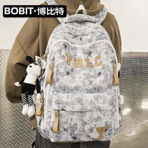 潮牌印花旅行背包学生书包双肩包
