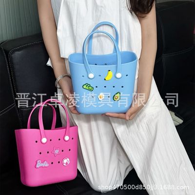 eva便当包户外防水洞洞包diy时尚简约手提包海边度假便携沙滩包