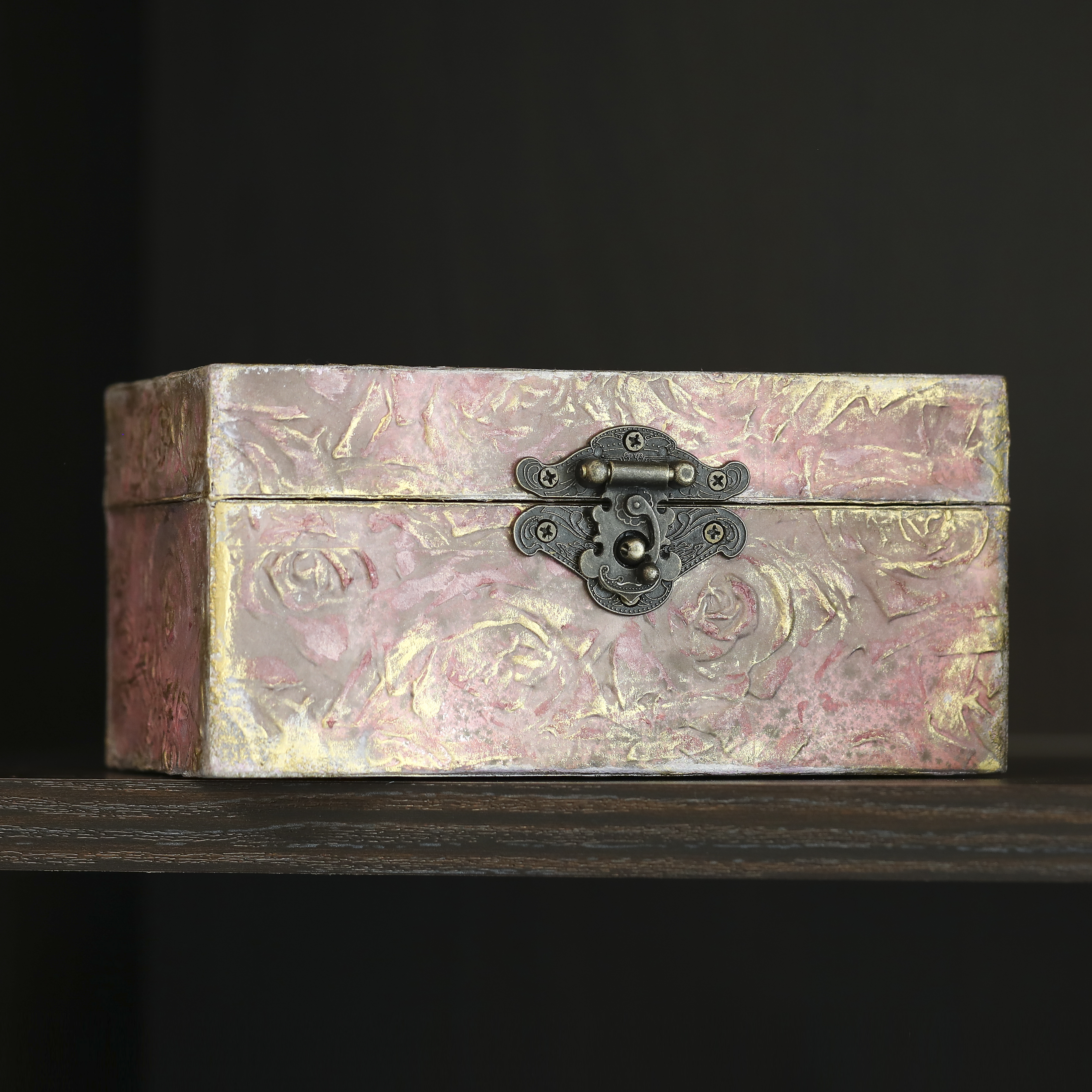 新中式复古怀旧风diy手工木质盒