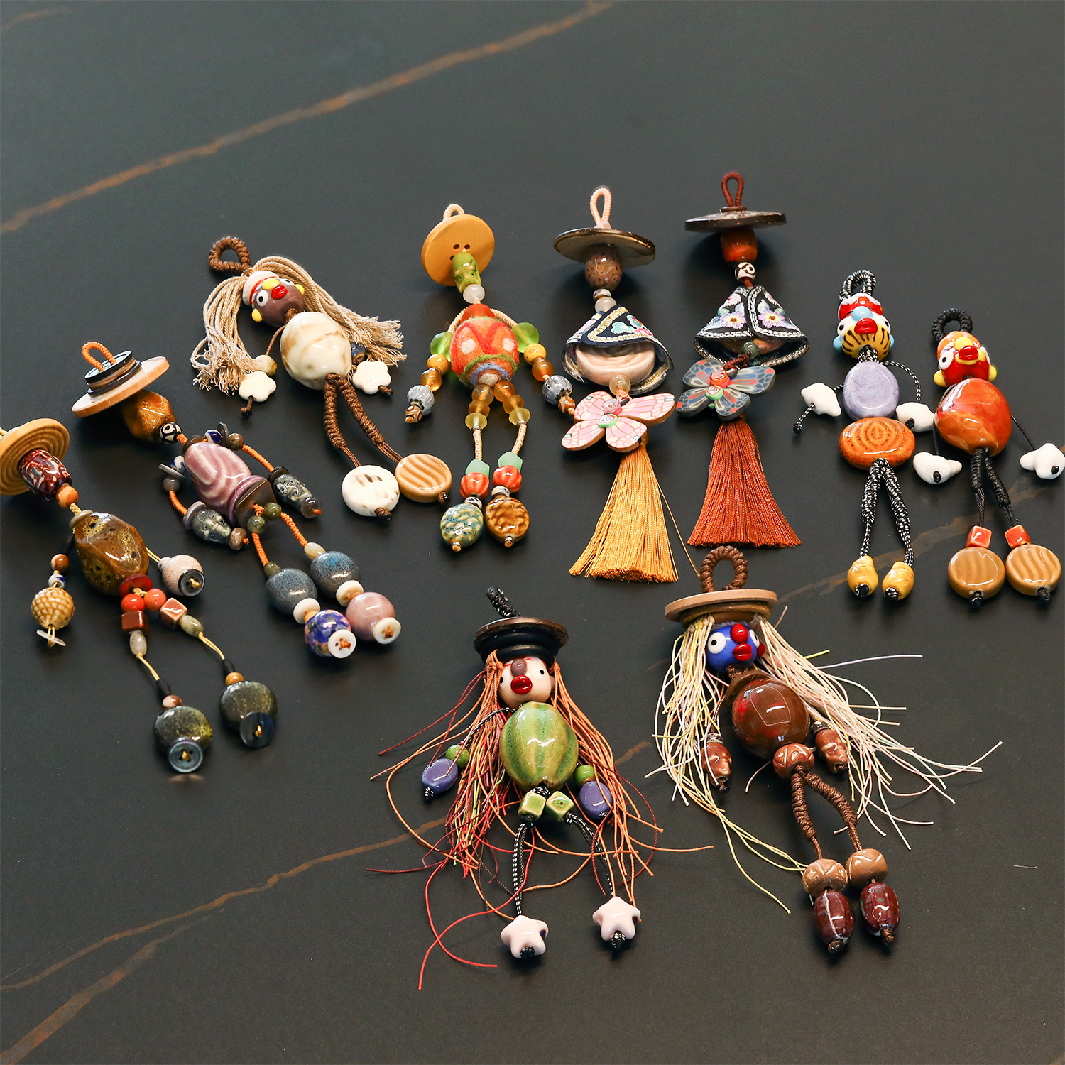 民族风小众风铃带辫子门饰挂件铃铛手工家居酒吧装饰搞怪丑萌挂饰