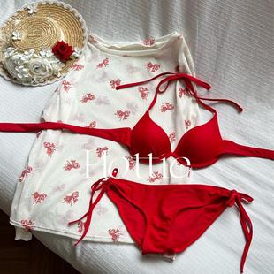 罩衫 少女纯欲性感辣妹比基尼长袖 钢托聚拢沙滩度假泳衣女 礼物