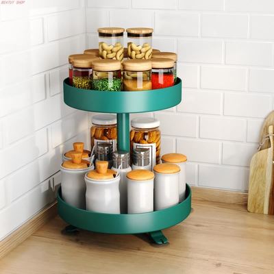 Transparent multifunctional rotating frame kitchen storage