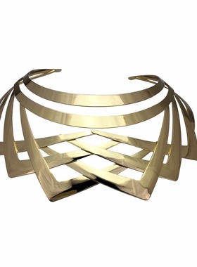 项链2021年新款女金属质感夸张朋克街拍潮人镂空男cosplay项圈