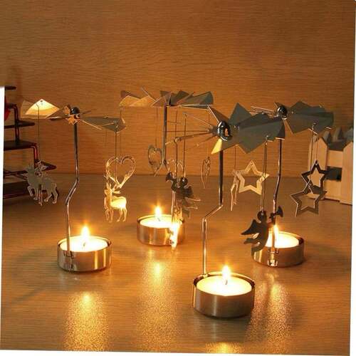 FENGRISE Metal Candlestick Merry Christmas Table Decor