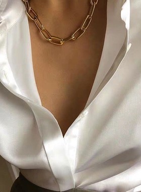 Simple Chain Men Jewelry Necklace Women Bride Choker For