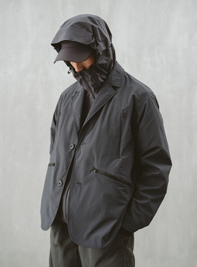 MOSEALAND 机能西装外套男秋季特氟龙三防多口袋日系户外休闲夹克