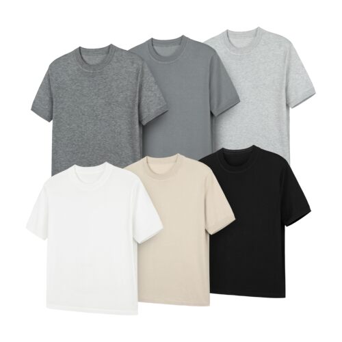 DESERTO 100%莱赛尔纽花领爽滑凉感正肩收袖Slim合身基础短袖T恤