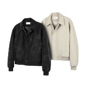 DESERTO 雾面颗粒牛皮绒3M新雪丽KL型短宽廓形棉服外套秋冬夹克男