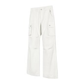 DESERTO 休闲长裤 骨白水洗白牛Cargo宽松微喇立体裁剪褶皱工装 裤