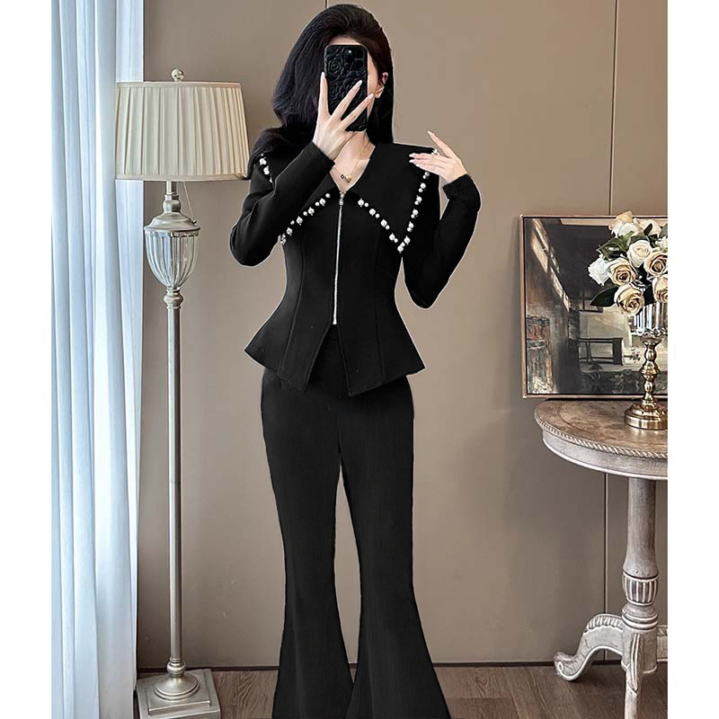 御姐长裤两件套2025秋季新款小众气质小香风裤子套装JT0082