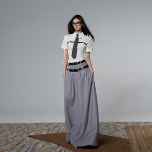 高个子女裙小众女装 原创设计双腰头半身裙春夏新款 气质 why