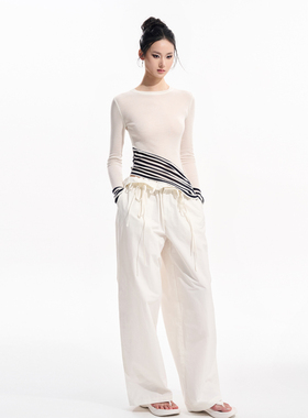 Tuwhy“柏林记忆”天丝不对称羊毛超薄打底衫上衣