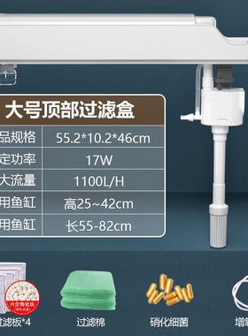 金利佳（Jeneca）鱼缸壁挂过滤器三合一净水循环增氧顶外置滤盒增