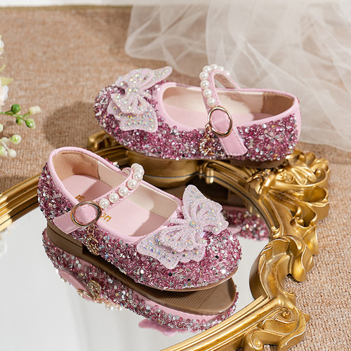 儿童软底公主风水晶鞋