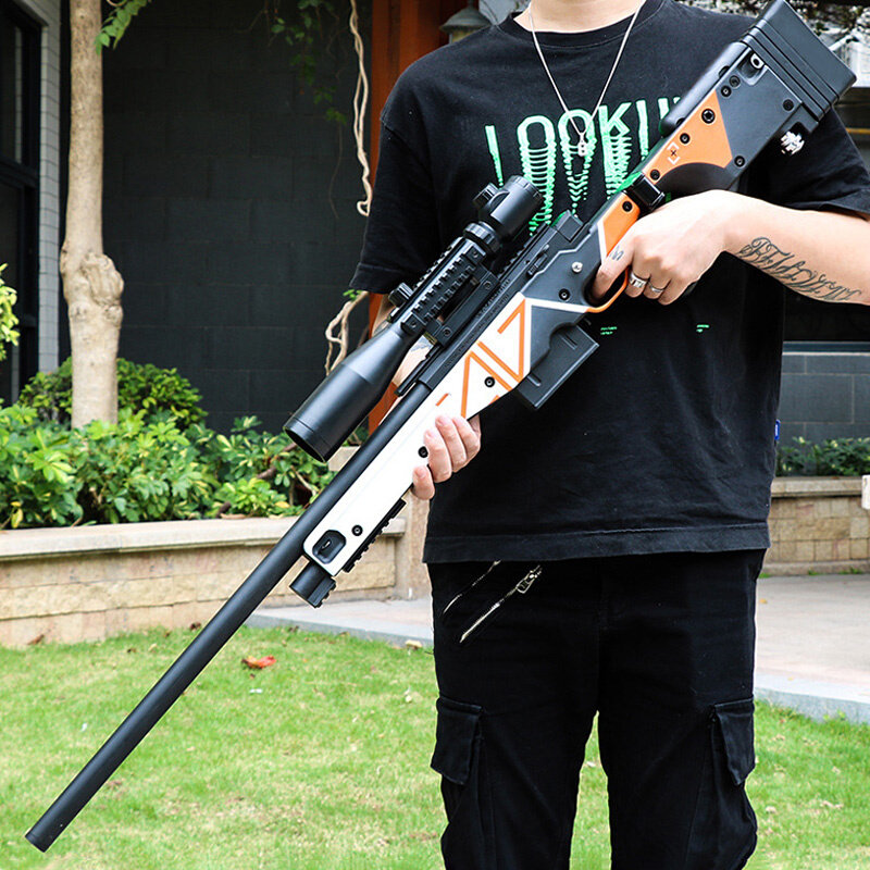 捷鹰msr抛壳狙击枪awm尼龙软弹枪爆改金属成人模型道具男孩玩具枪