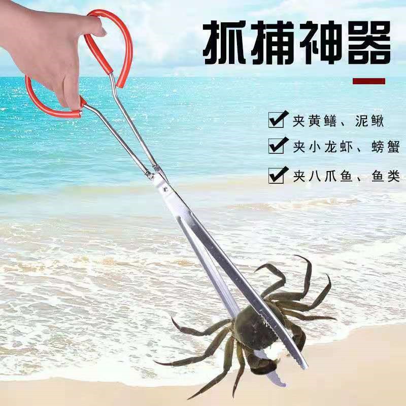 捕泥鳅黄鳝夹鳝鱼夹子不锈钢钳子防滑赶海神器抓螃蟹龙虾专用工具