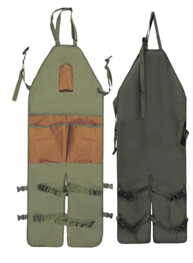 跨境园林园艺护腿围裙多口袋牛津布拼色加长防脏花园修剪工具围裙