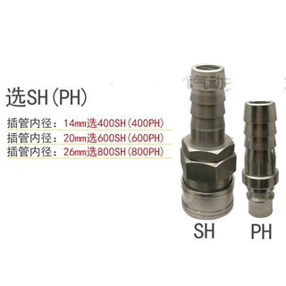 IMPA351224 351225 351226气动接头304不锈钢大流量快速接头SH400