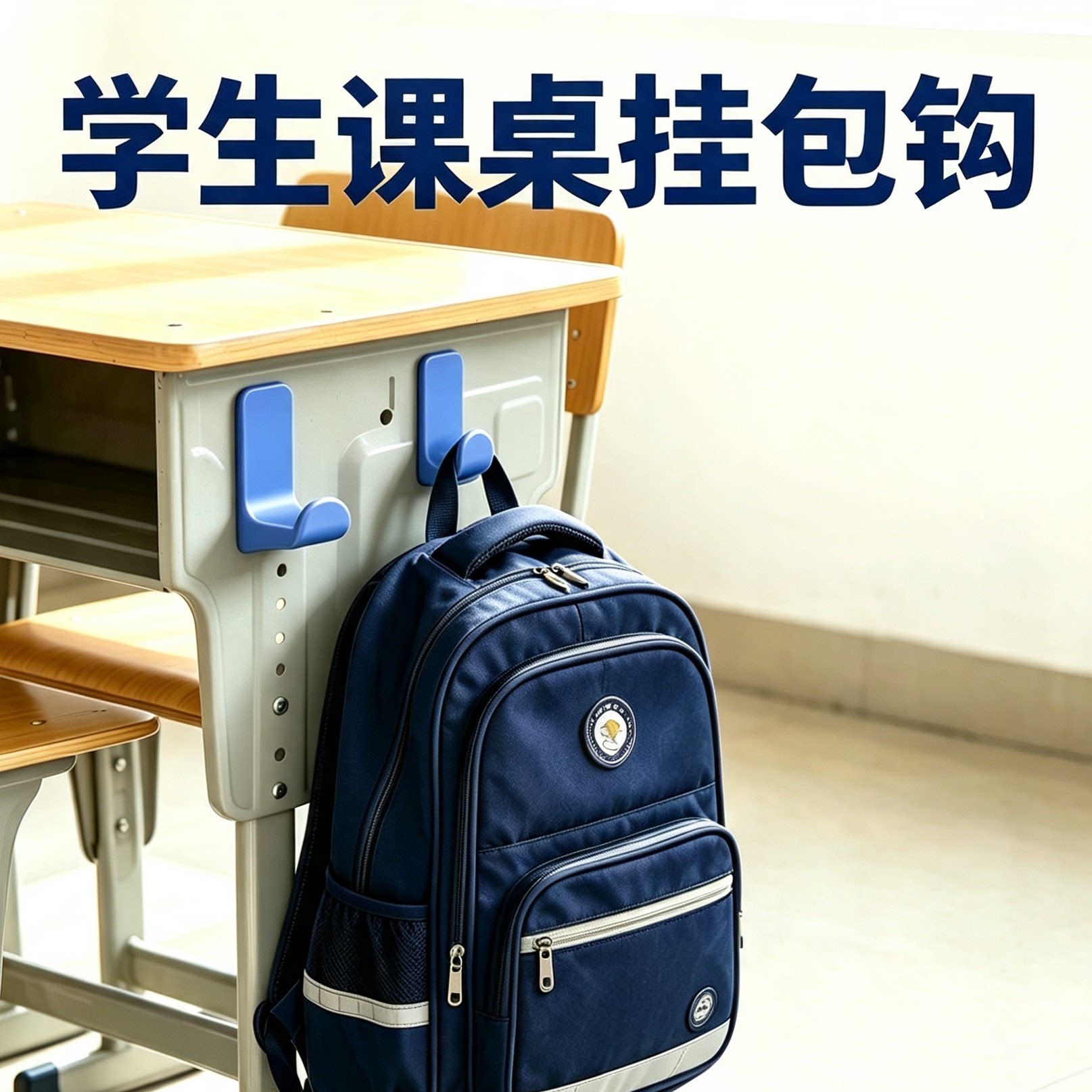 学生课桌专用挂钩卡扣固定可拆装不伤书桌教室侧边挂书包置物钩
