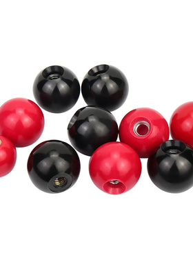 M4M8-M16胶木手柄球塑料圆球操作杆球头把手红色铜芯黑铁心电木球