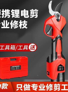 电动果树修枝剪充电式电动剪刀剪树枝剪子锂电园艺剪粗枝剪