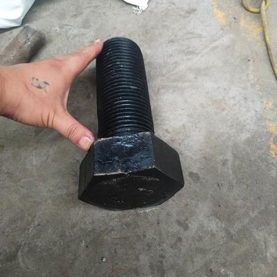 8.8发黑外六角高强度螺丝加长螺丝杆细牙通扣牙条m64*200