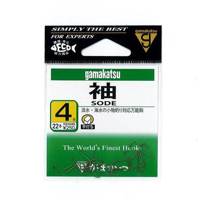 伽玛卡兹袖钩茶色溪流钩gamakatsu细条轻量冬钓鲫鱼钩有倒刺12014
