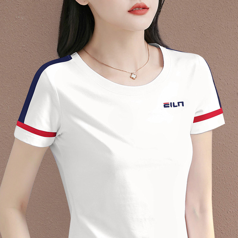 恒源祥品牌纯棉白色短袖t恤女式中年新款夏季款洋气2025上衣女士