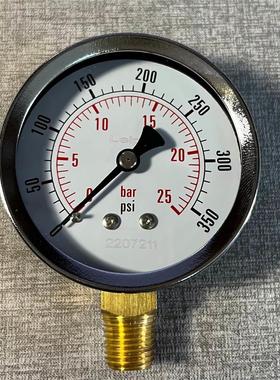 压力 0-25bar 350psi 压力表 直径60mm 螺纹ZG1/4 PT1/4 Y-60