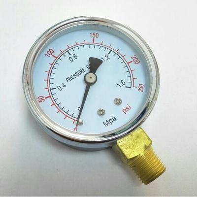 双刻度压力表 Y-60 0～1.6mpa 230psi 直径60mm 螺纹pt1/4 两分牙