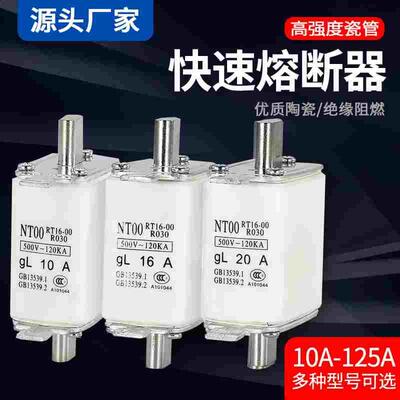 RT16/NT00/NT1/NT2 63A100A160A250A400A600A 陶瓷保险丝熔断器