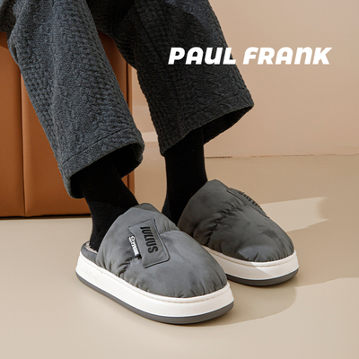 大嘴猴做旧风棉拖鞋男士室内家居女款厚底棉鞋2025冬季新款月子鞋