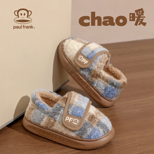 大嘴猴毛毛拖鞋女款2025新款棉鞋室内家居男士情侣包跟保暖棉拖鞋