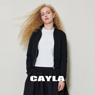 上衣24AW030 CAYLA收身拉链卫衣中性风酷飒全棉长袖 清仓5折购
