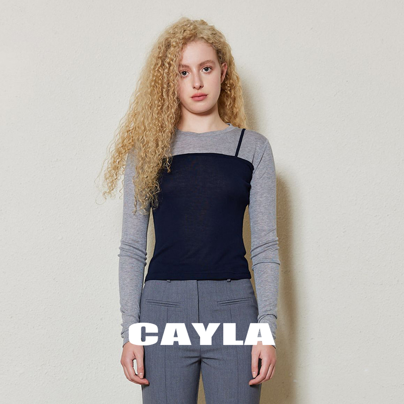 CAYLA天丝羊毛假两件打底
