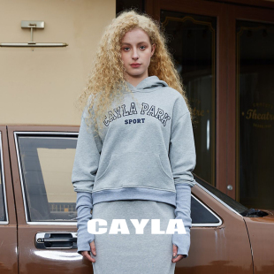 绣花logo宽松连帽卫衣24AW058 CAYLA慵懒风堆堆袖 清仓5折购