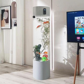 览姿新款 生态水族箱落地雨淋缸 压克力鱼缸免换水客厅智能鱼缸立式