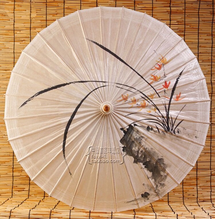 素衣宋者|梅兰竹菊汉服伞加纱实用手绘非遗油纸伞|防雨晒道具装饰
