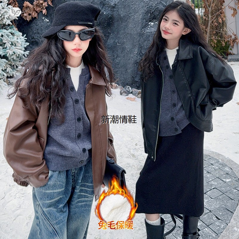 女童冬季款加厚仿兔毛加