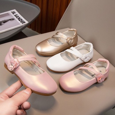 女童皮鞋2025新款白色公